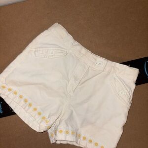 Gymboree White Girls' Daisy-Trim Shorts